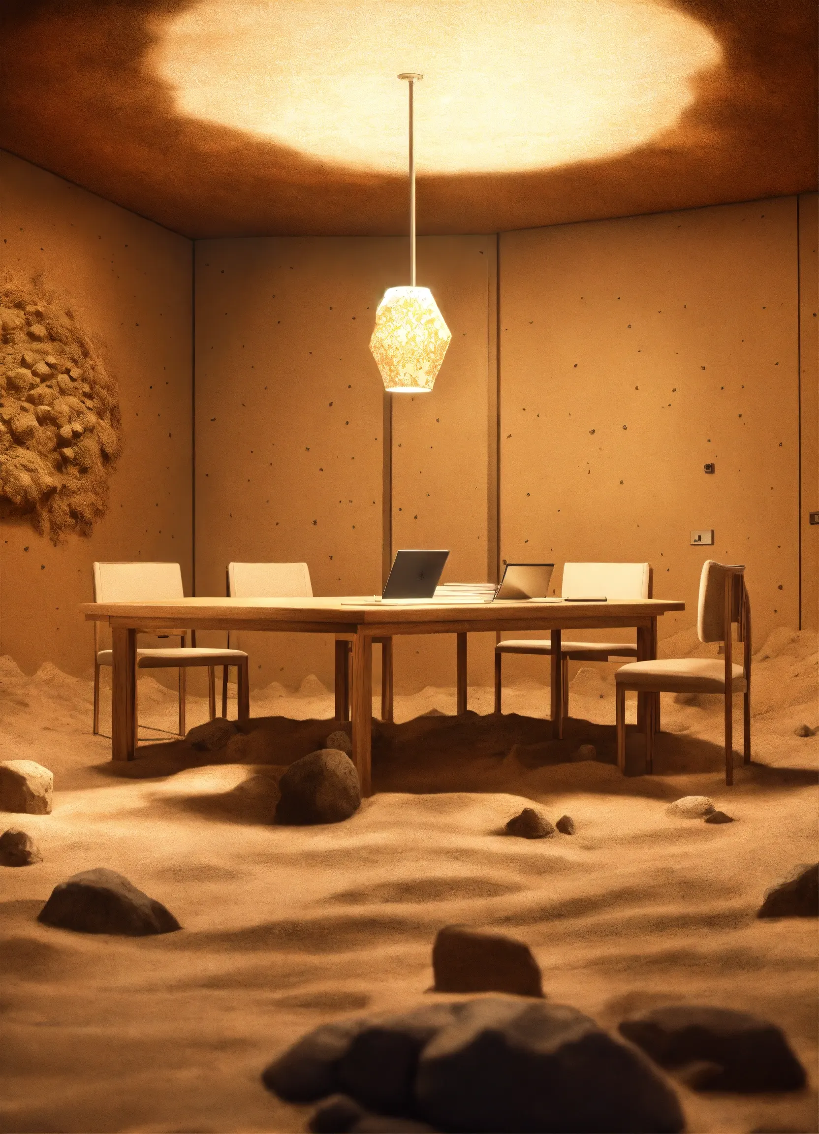 Bright, airy room with plants and natural ventilation